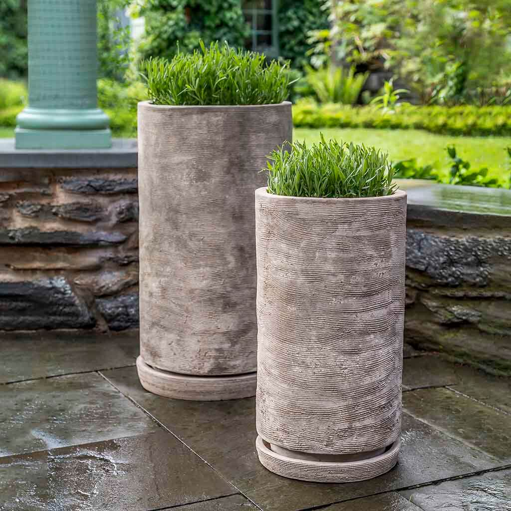 Sgraffito Planter, Tall S/2 - Antico Terra Cotta