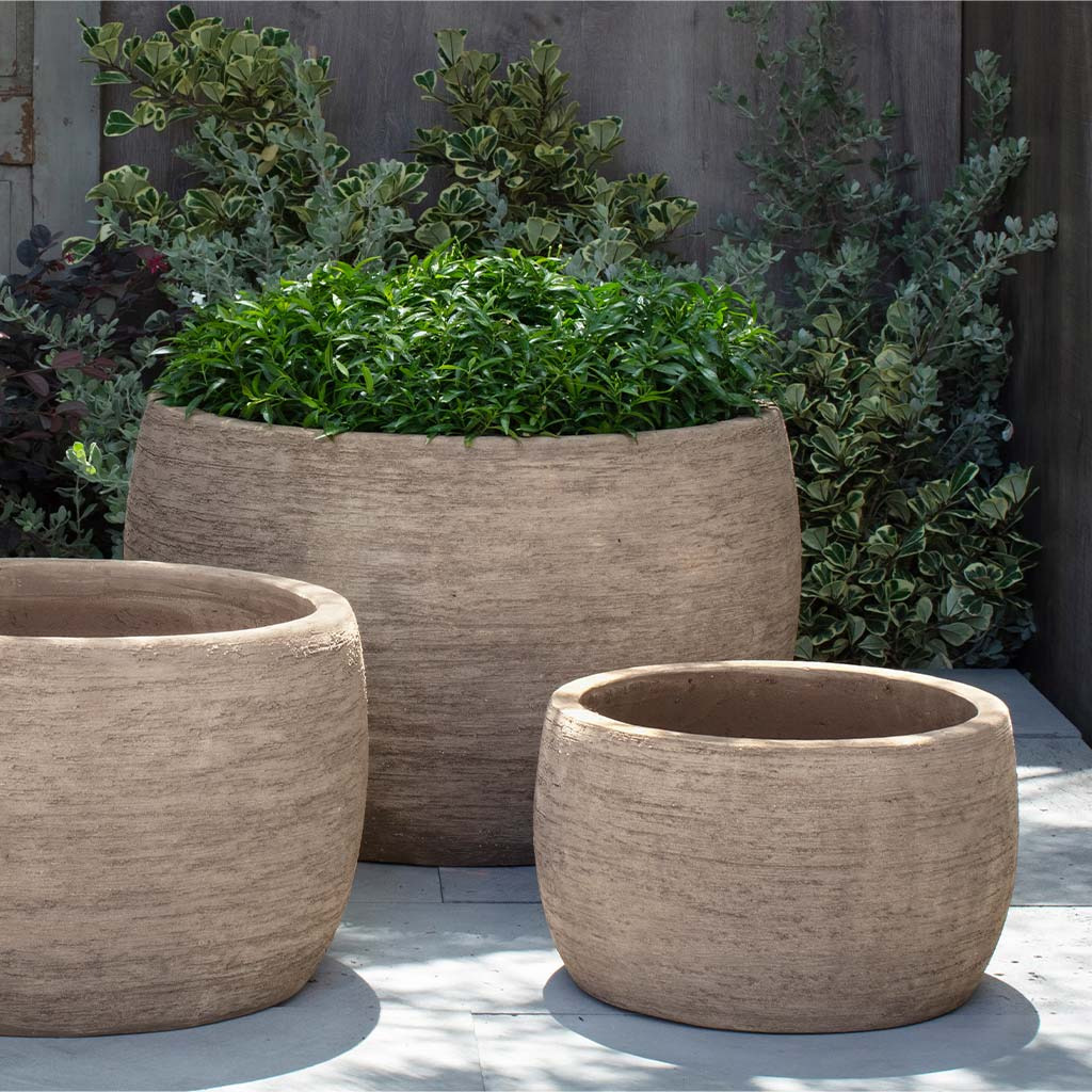 Denali Planter, Low S/3 - Brown Terra Cotta