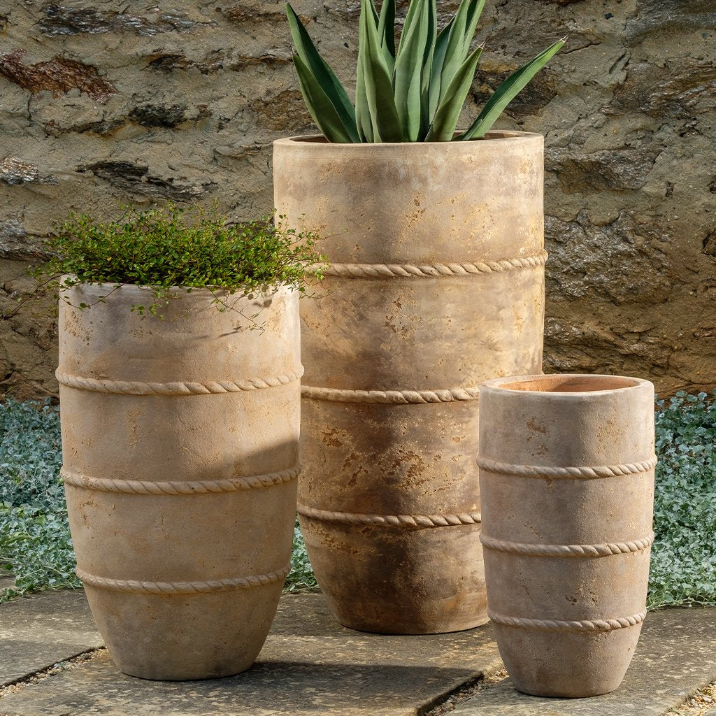Santorini Urn, Tall S/3 - Antico Terra Cotta