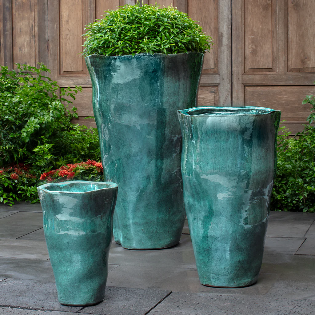 Foxglove Planter, Tall S/3 - Antique Jade