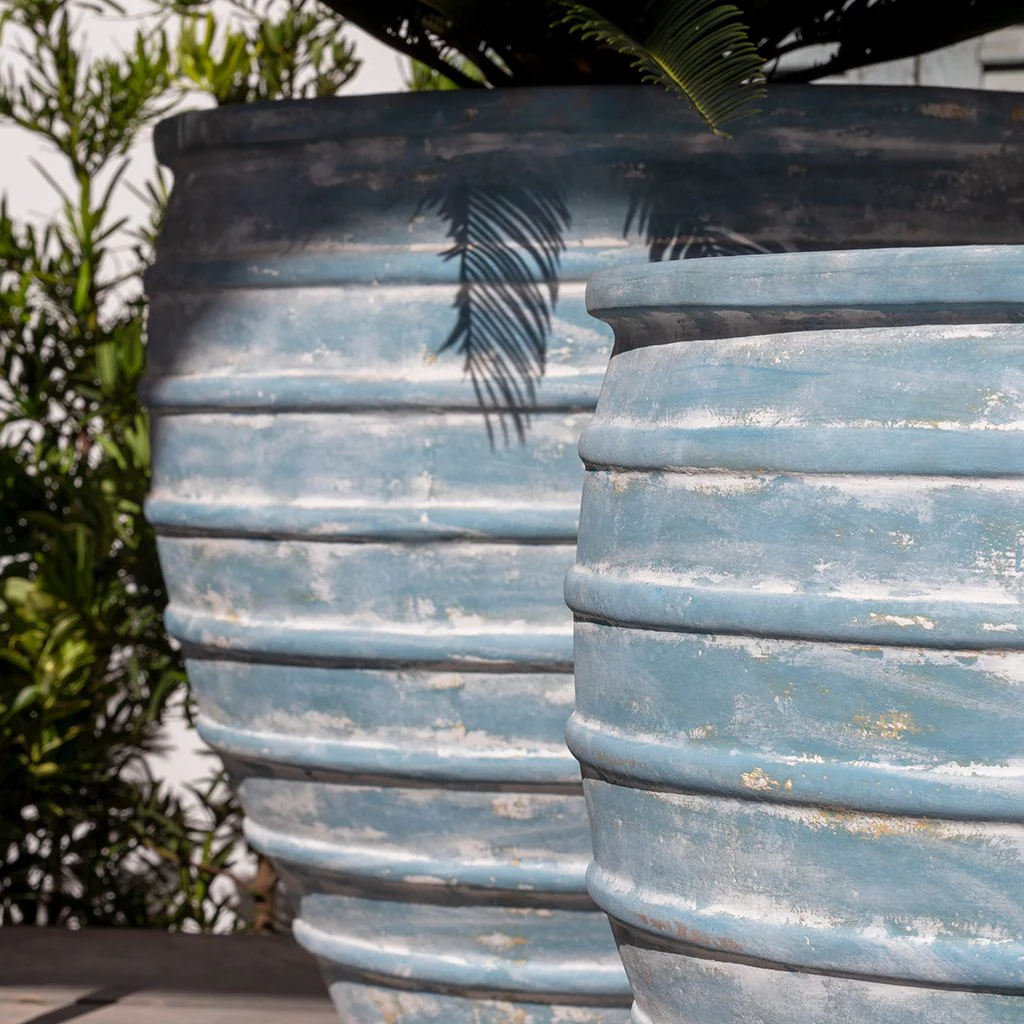 Vari Planter S/3 - Murano Celeste