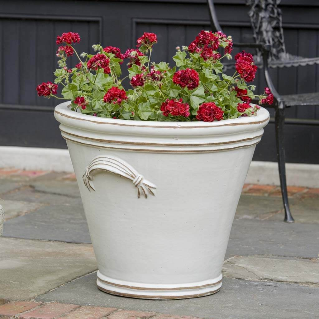 Fluted Handle Planter S/3 - Antique White