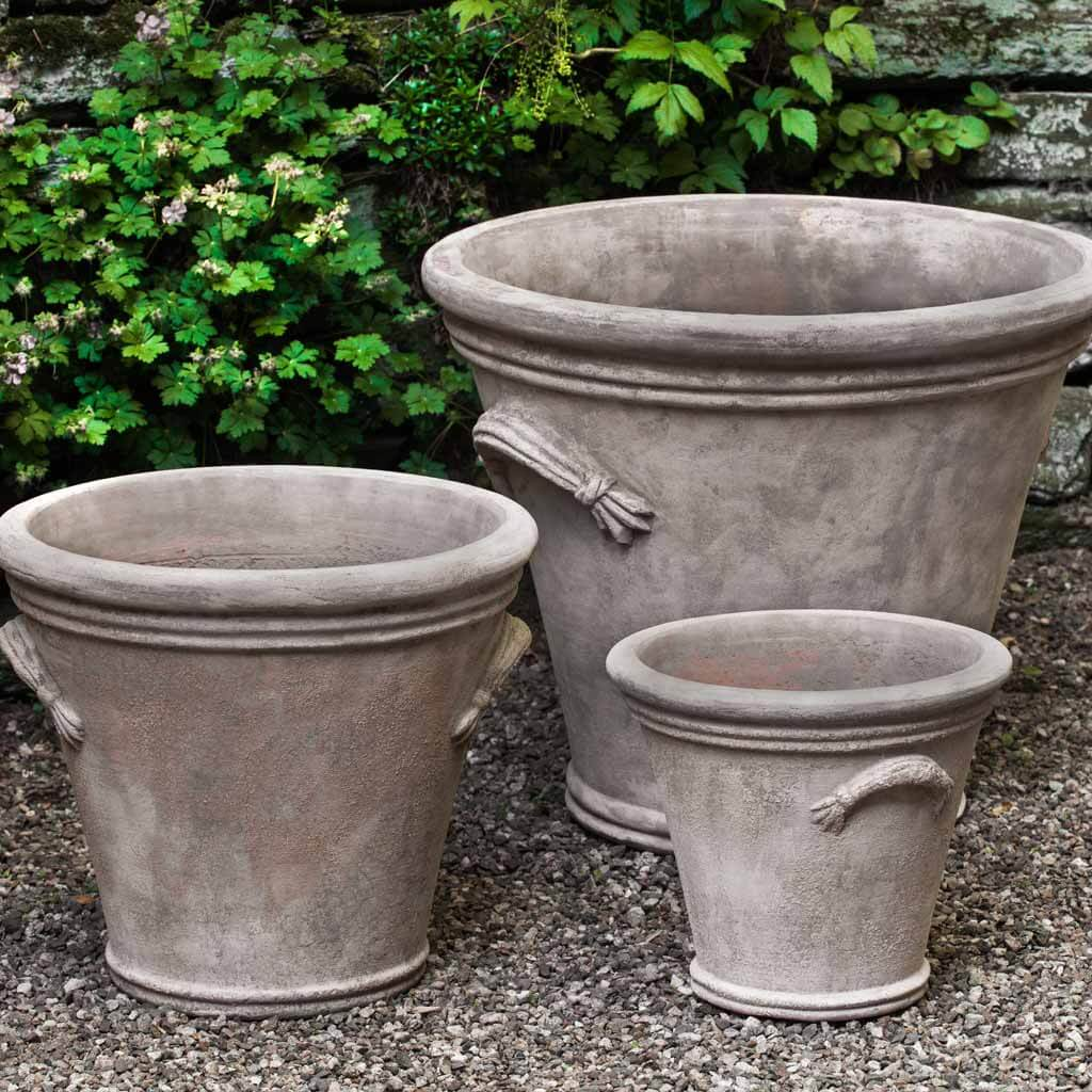 Fluted Handle Planter S/3 - Antico Terra Cotta