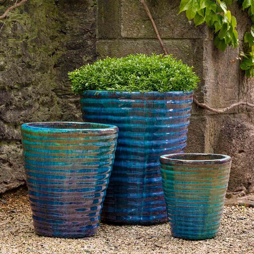 Round Ruffle Planter S/3 - Mediterranean