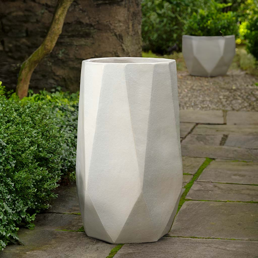 28" Prism Planter, Tall - White