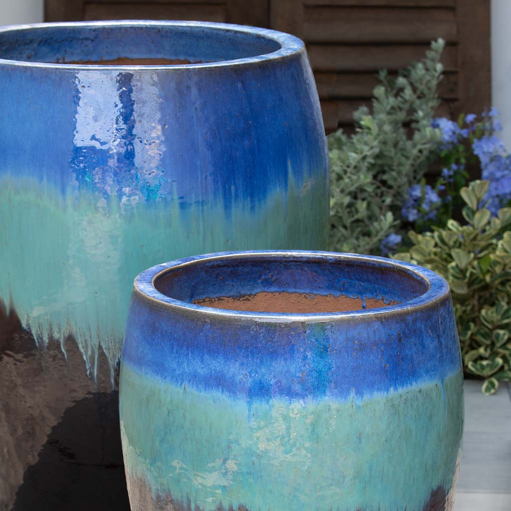 Cabana Planter S/2 - Running Blue/Brown