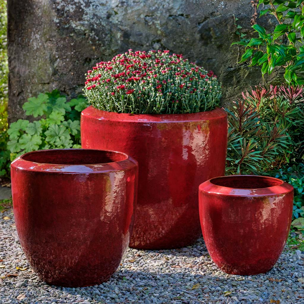 Timolos Round Planter S/3 - Tropic Red