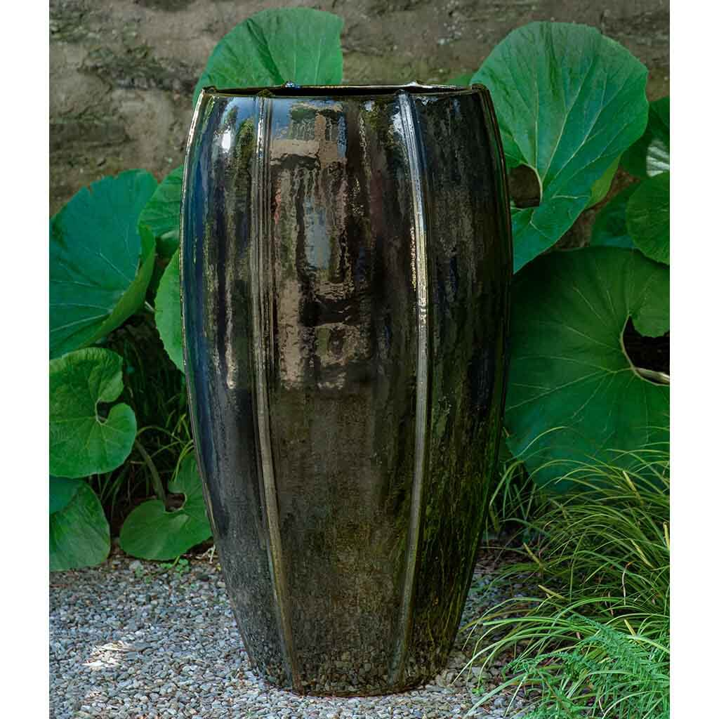 37" Rib Vault Planter, Tall - Metallic