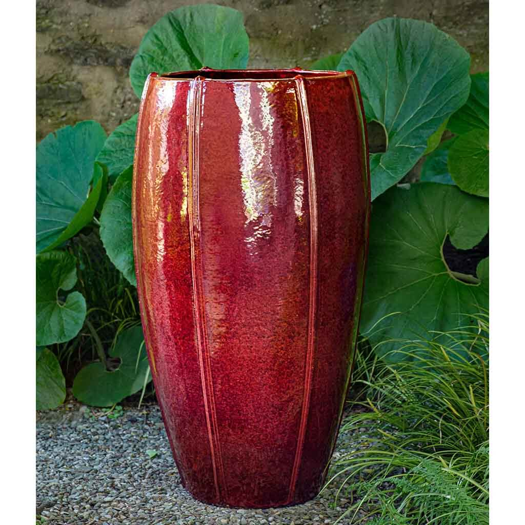 37" Rib Vault Planter, Tall - Tropic Red