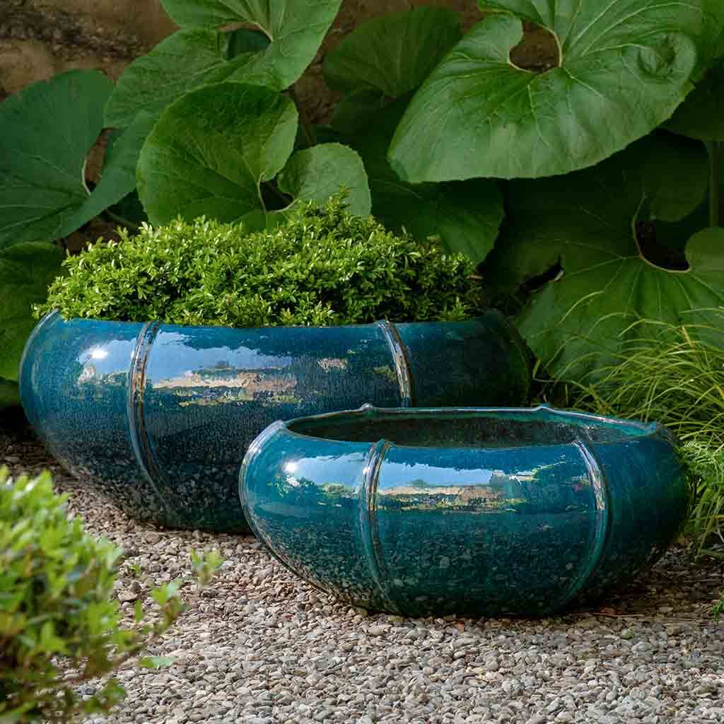 Rib Vault Planter, Low S/2 - Indigo Rain