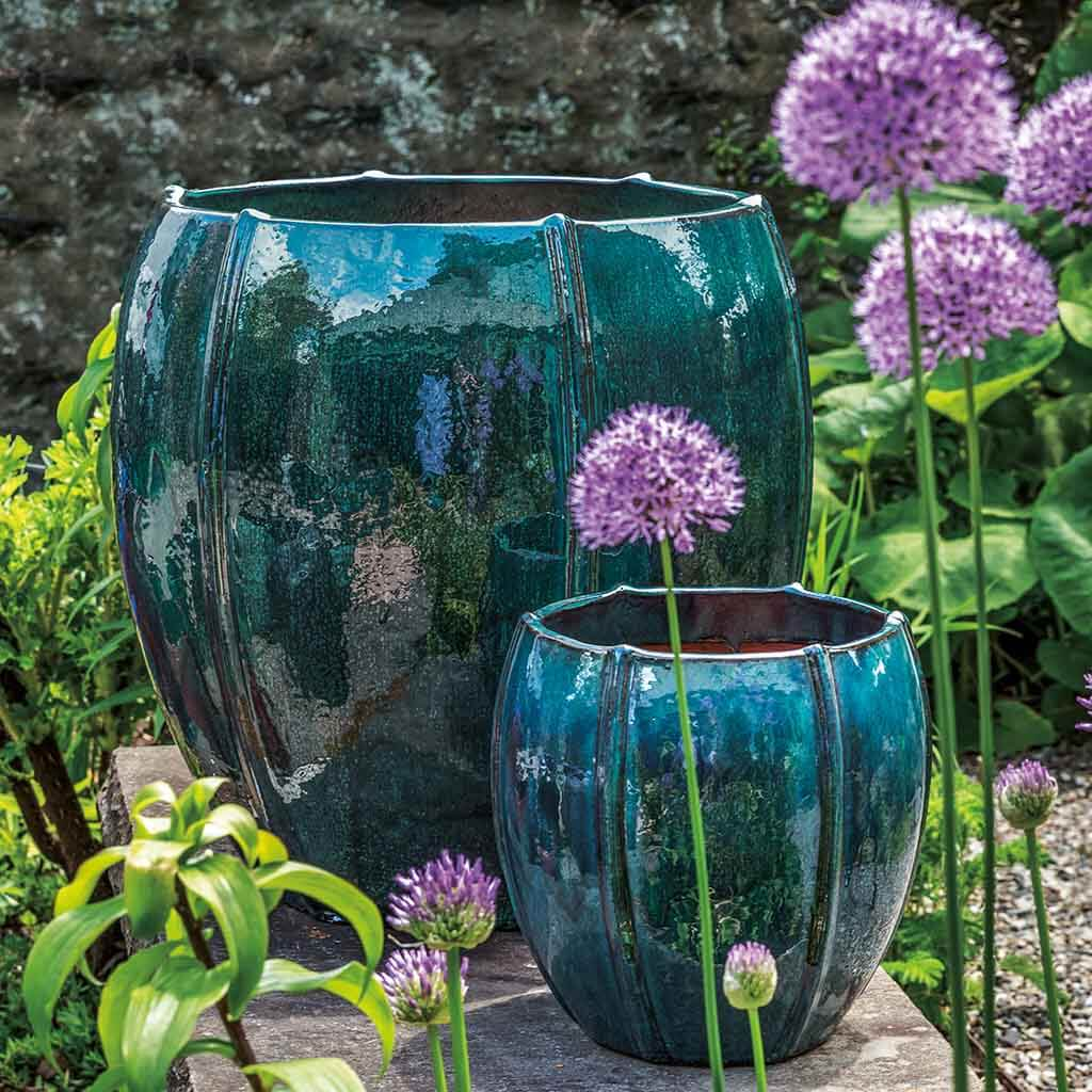 Rib Vault Planter S/3 - Indigo Rain