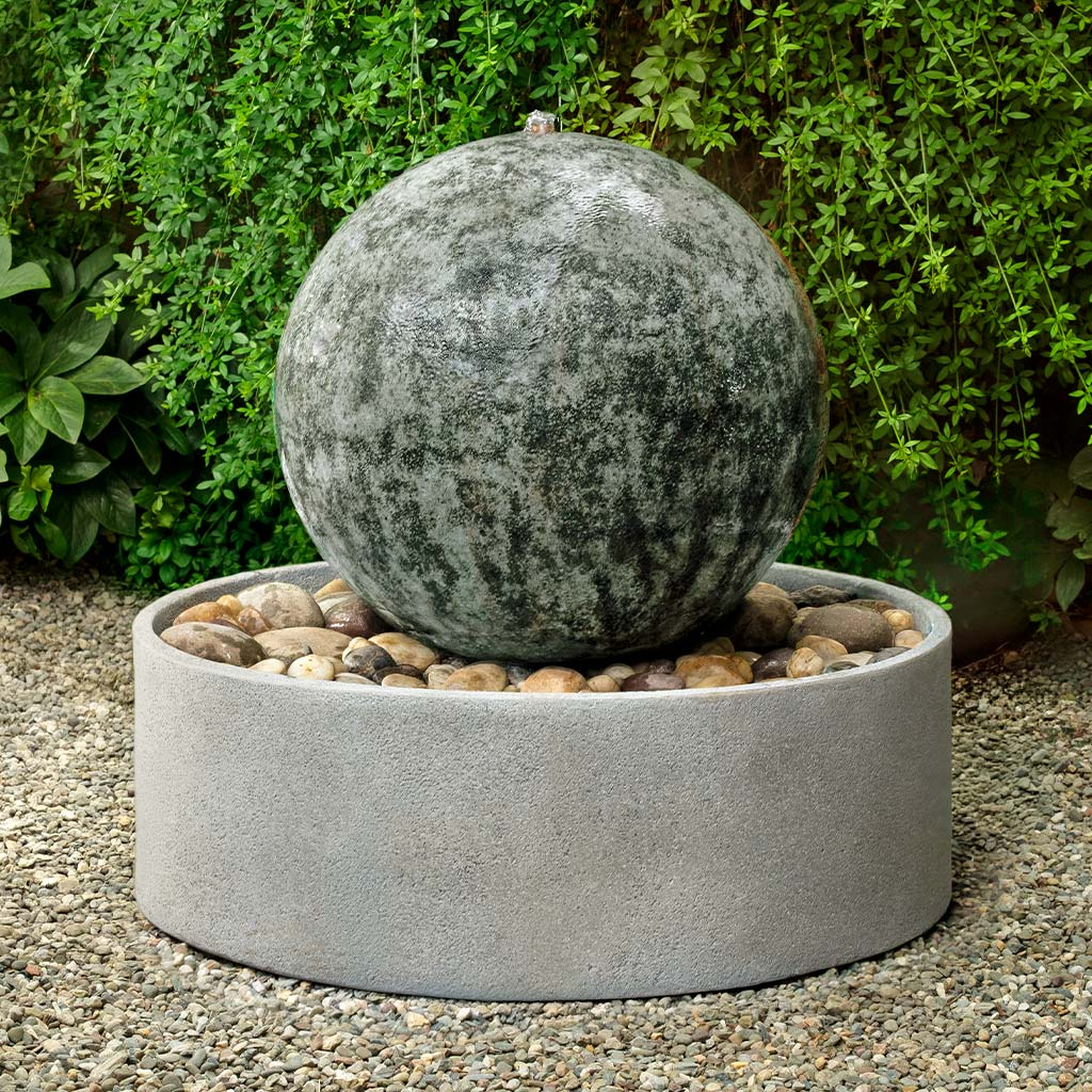 29" Sphere Fountain, Round - Bronze Verdigris