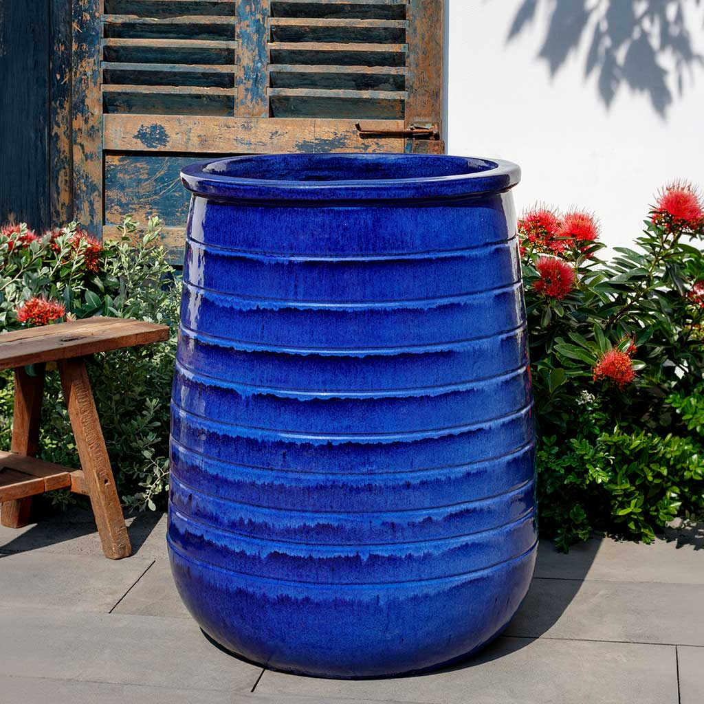 30" Ventoux Planter, Tall - Riviera Blue