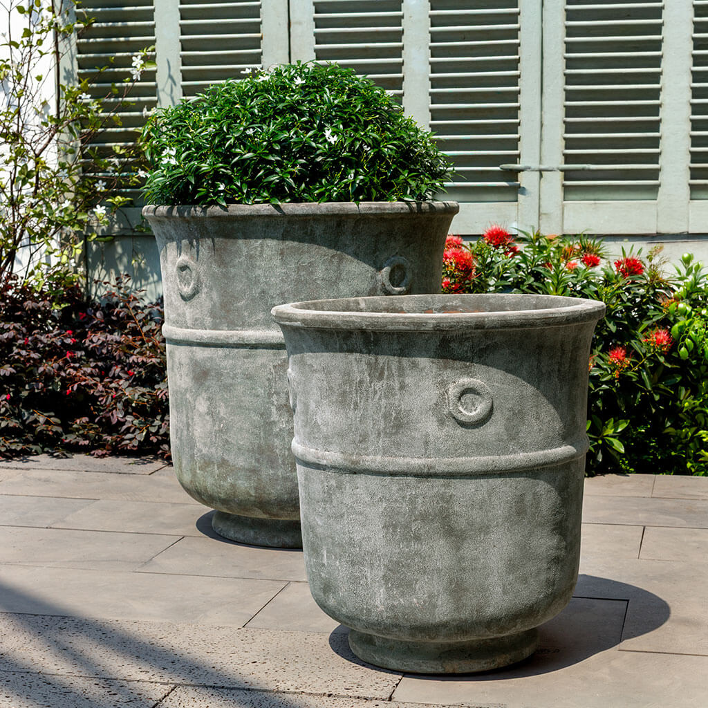 27" St. Tropez Planter, Murano Nebbia