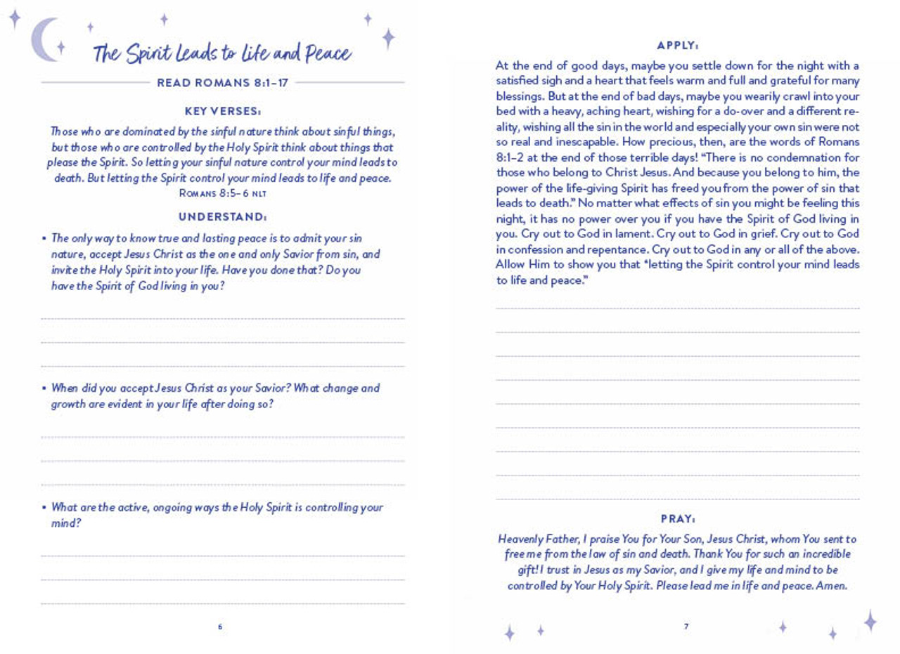 The 5-Minute Bible Study Journal for Women: Peaceful Meditations for Bedtime