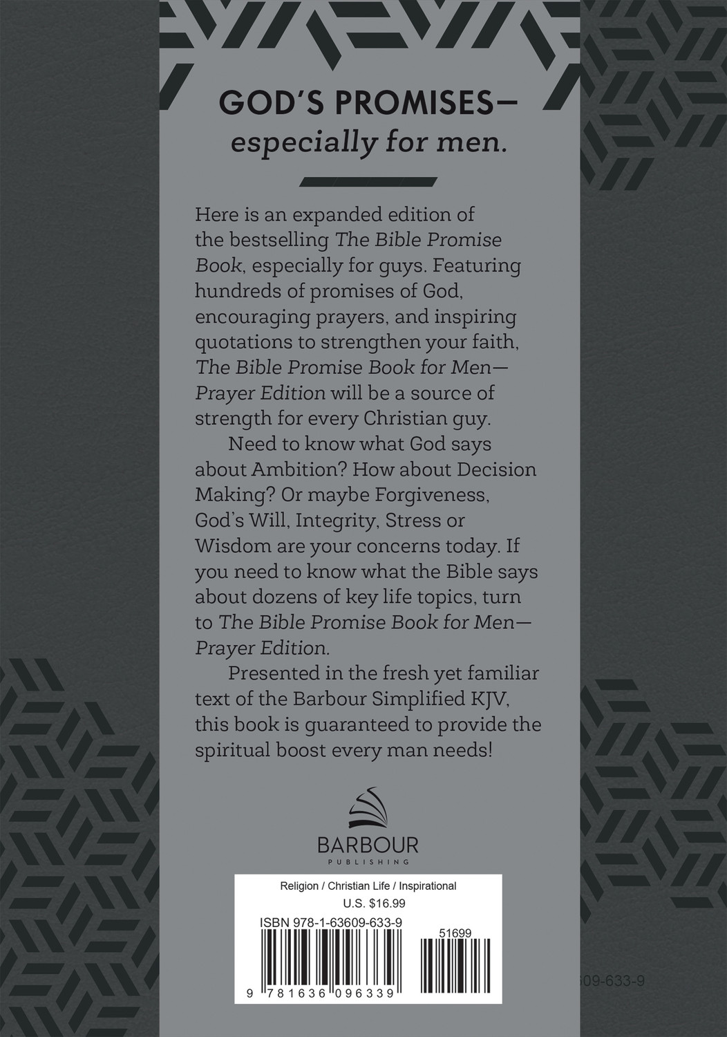 The Bible Promise Book for Men--Barbour SKJV Prayer Edition