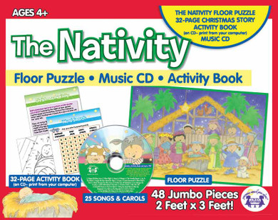 Nativity Giant Floor Puzzle & CD  - SLIGHTLY IMPERFECT