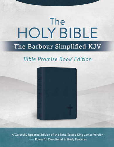 The Holy Bible: The Barbour Simplified KJV Bible Promise Book Edition [Navy Cross] - SLIGHTLY IMPERFECT