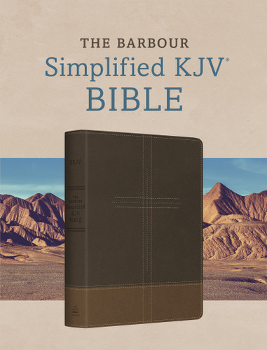 The Barbour Simplified KJV Bible: Deluxe Edition [Two-Tone Brown Stitched Cross]