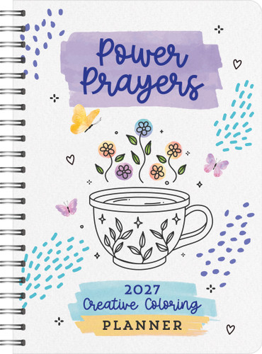 2027 Power Prayers Creative Coloring Planner front cover image
