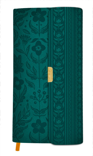 The KJV Compact Bible [Dark Teal Florals with Clasp] front cover image