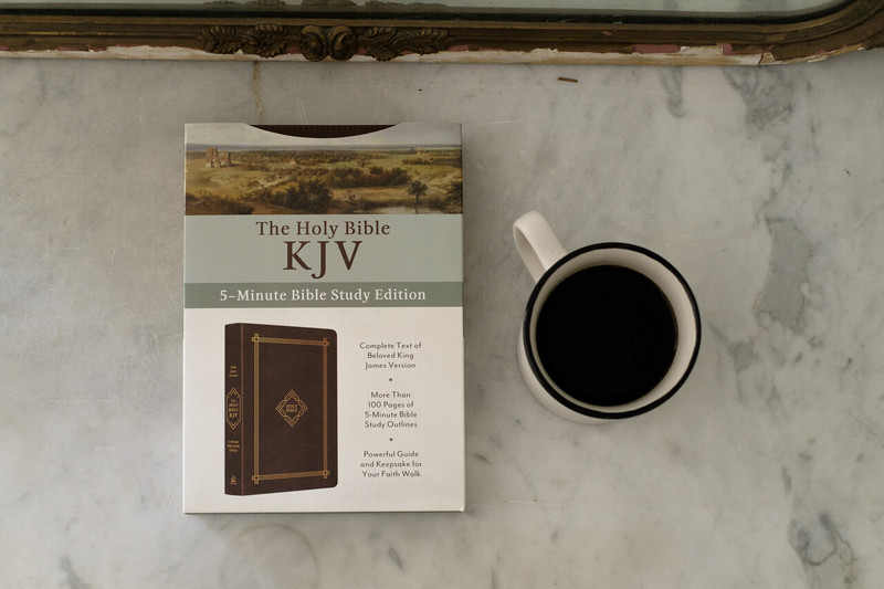 The Holy Bible KJV: 5-Minute Bible Study Edition [Classic Hickory] - SLIGHTLY IMPERFECT