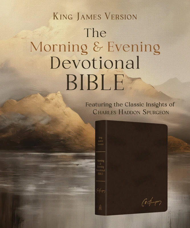 Charles Spurgeon's Morning & Evening Devotional Bible KJV [Espresso Brown Signature] front cover image
