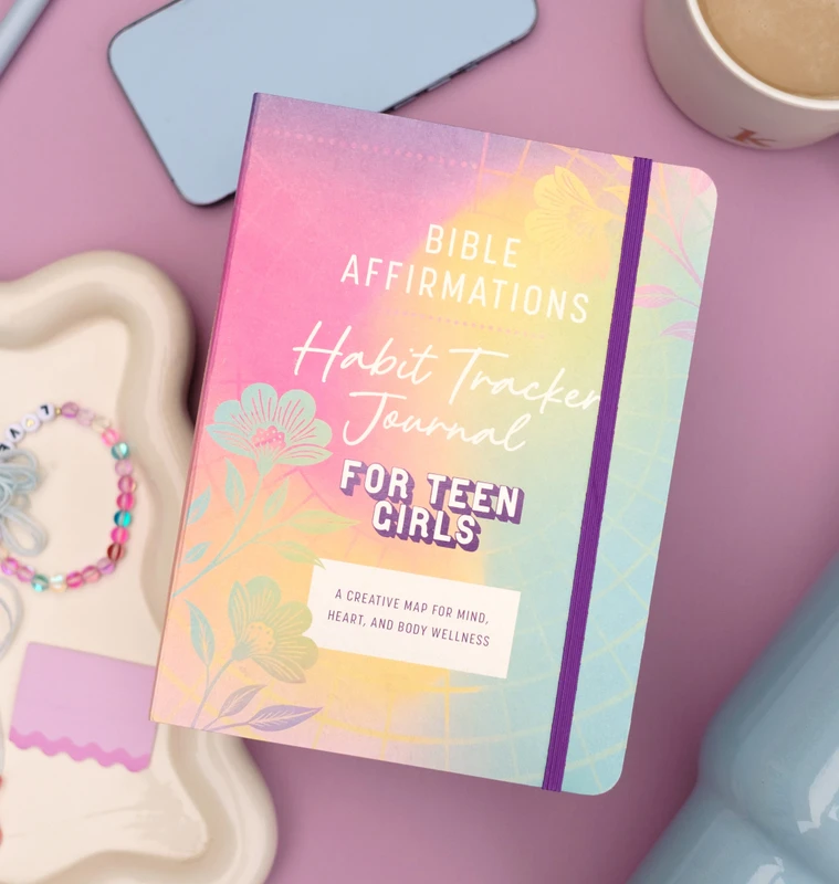 Bible Affirmations Habit Tracker Journal (Teen Girls) front cover image
