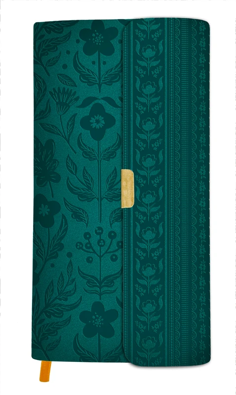 The KJV Compact Bible [Dark Teal Florals with Clasp] front cover image