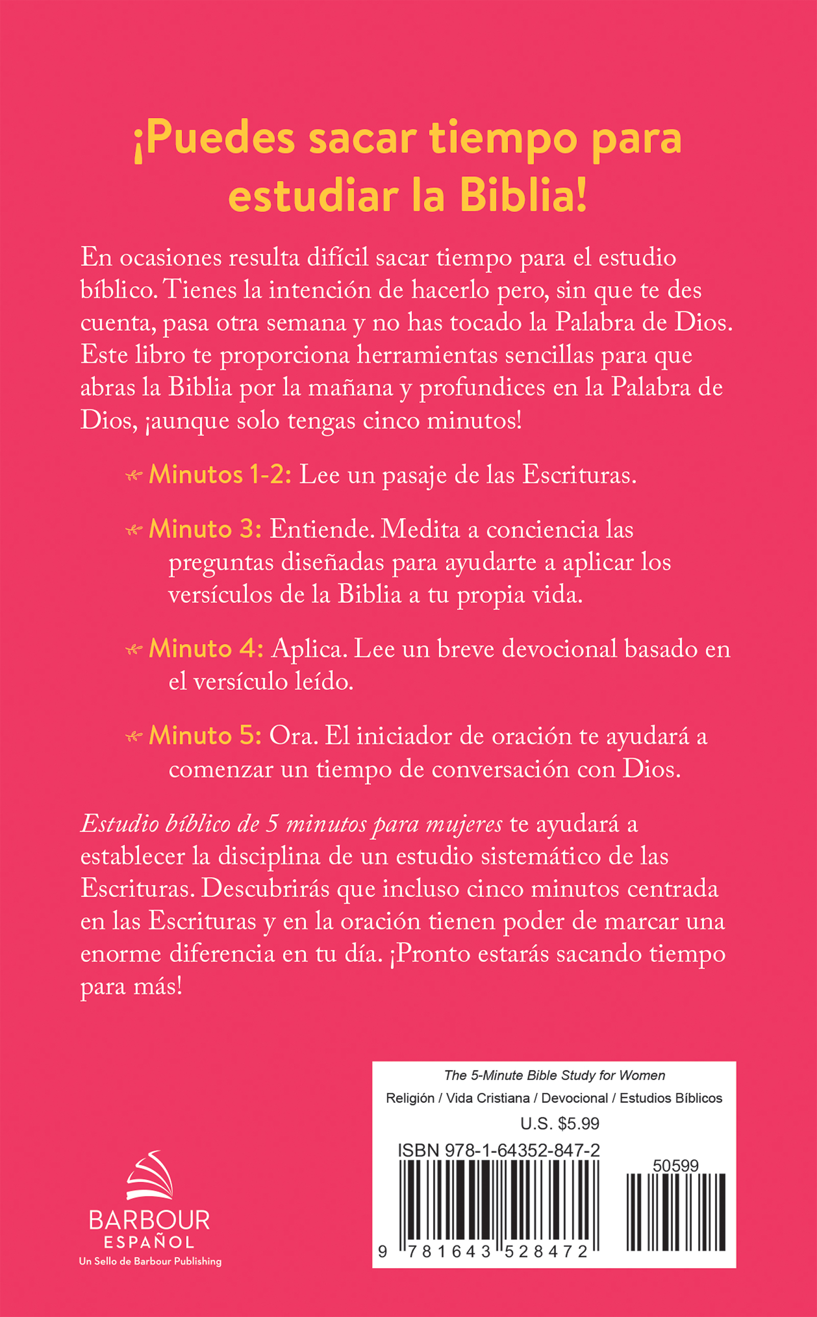 Estudio bíblico de minutos para mujeres (The 5-Minute Bible Study for  Women)