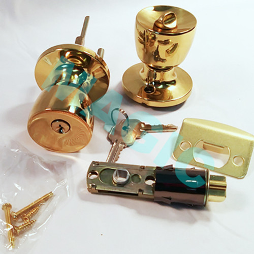 Keyed Entry Doorknob - Polished Brass