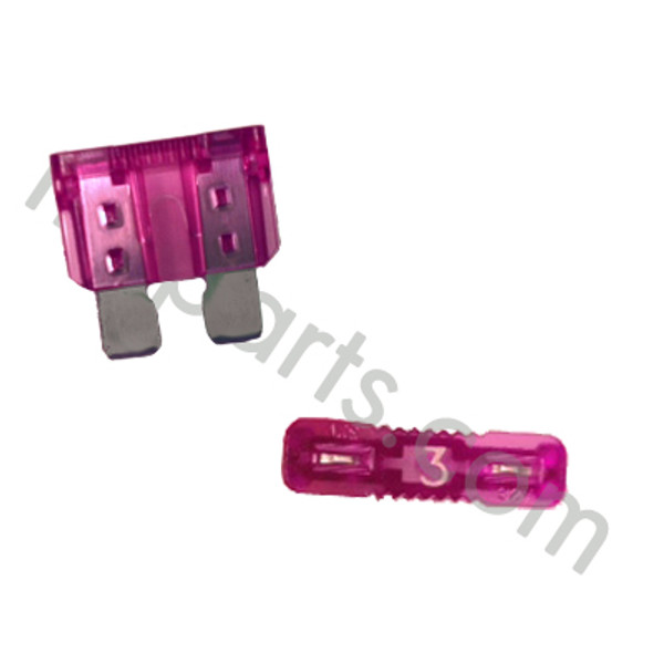 3 Amp ATO Fuse 632261, pink fuse, purple fuse
