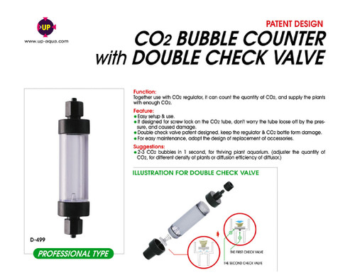 UP CO2 Bubble Counter Double Check Valve D-499
