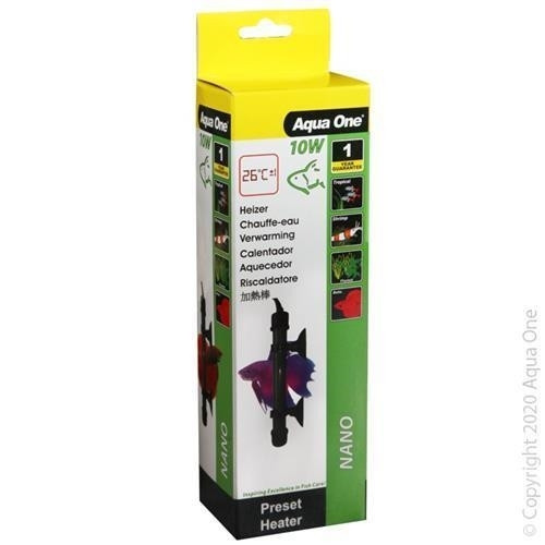 Aqua One Nano Betta Glass Preset Heater 10W