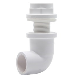 White DIN 90 Degree Tank Fitting (Bulkhead)