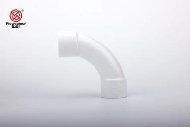 White DIN 90 Degree Crescent Moon Elbow