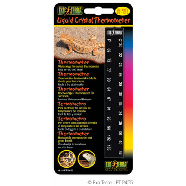 Exo Terra Horizontal Liquid Crystal Thermometer Wide Range (Reptile/Aquarium)