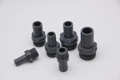Grey DIN Male Threaded to Hose Adaptor
