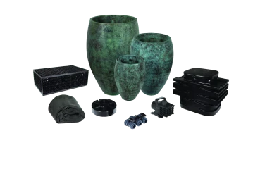 3 PC AURA VASE KIT - VERDE BRASS