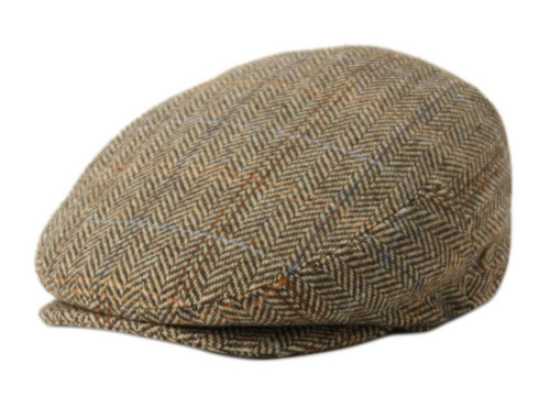 Herringbone tweed wool ivy cap with cloth fabric lining
material: wool blend
color: khaki
snap brim