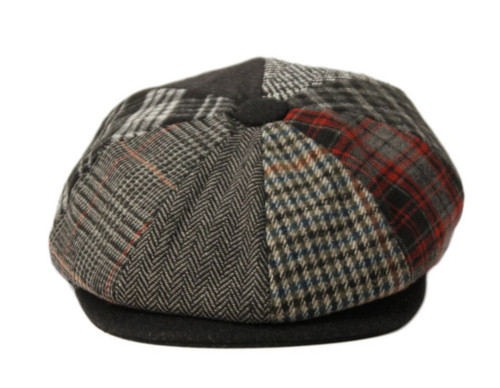 multi patch work newsboy cap with quilted satin lining
material: wool blend
color: multi color patch work