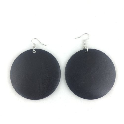 Natural Wood Circle Earrings 