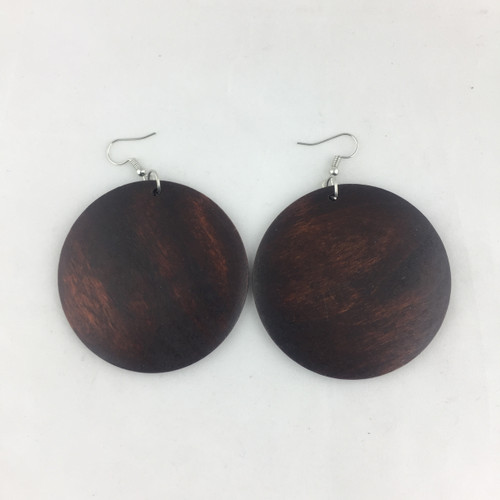 Dark Brown Circle Earrings