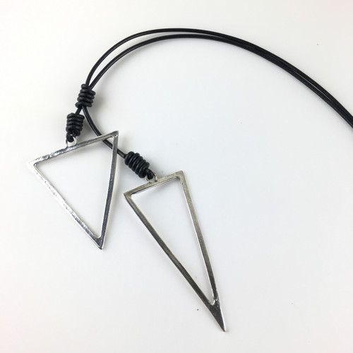 Long Black and Silver Necklace Style 1 