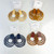Wood Earrings Circle Style with Leather Accent