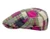 Pink and Green Cotton patchwork slim fit plaid ivy cap 