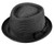 Paper braid porkpie shape is a classic look that’s modernized with grosgrain ribbon bow band. 1 1/2” upturned stingy brim.