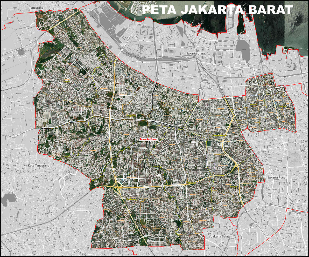 Petsha Petsha Peta Kota Jakarta Barat Satelit Kecamatan Dan Kelurahan