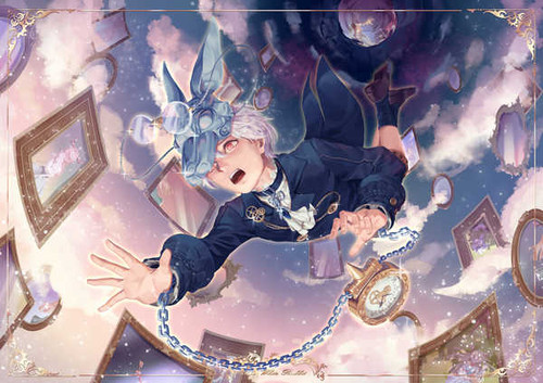 Poster Boy Bunny Ears Orange Eyes White Hair Anime Original APC Poster Boy Bunny Ears Orange Eyes White Hair Anime Original APC