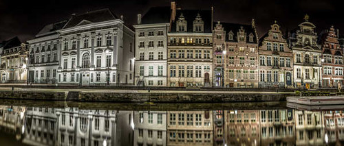 Jual Poster Ghent Belgium Houses Marinas Canal Street Night 1Z